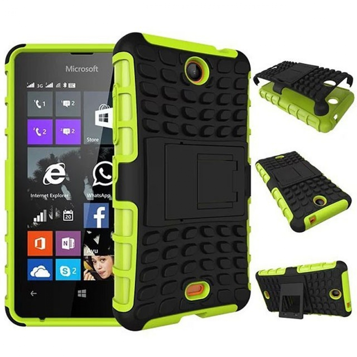 430, Lumia Backcover, CASEONLINE 2i1, Grün Microsoft,