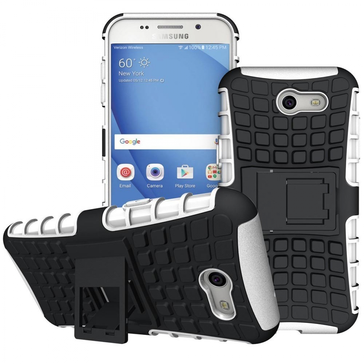 CASEONLINE 2i1, J3 Samsung, Galaxy Emerge, Weiß Backcover