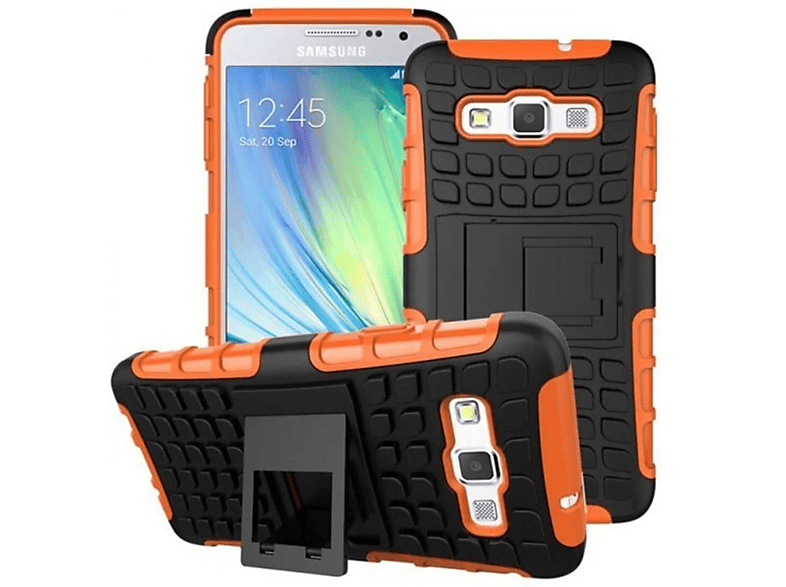 CASEONLINE 2i1, Orange A7 Backcover, Samsung, (2015), Galaxy