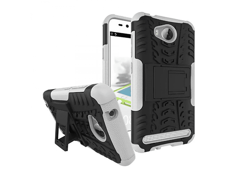 CASEONLINE 2i1, Backcover, Huawei, Y3 Weiß II