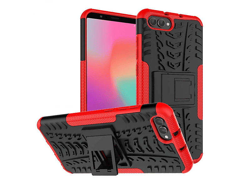 CASEONLINE 2i1, Backcover, Rot View Huawei, 10, Honor