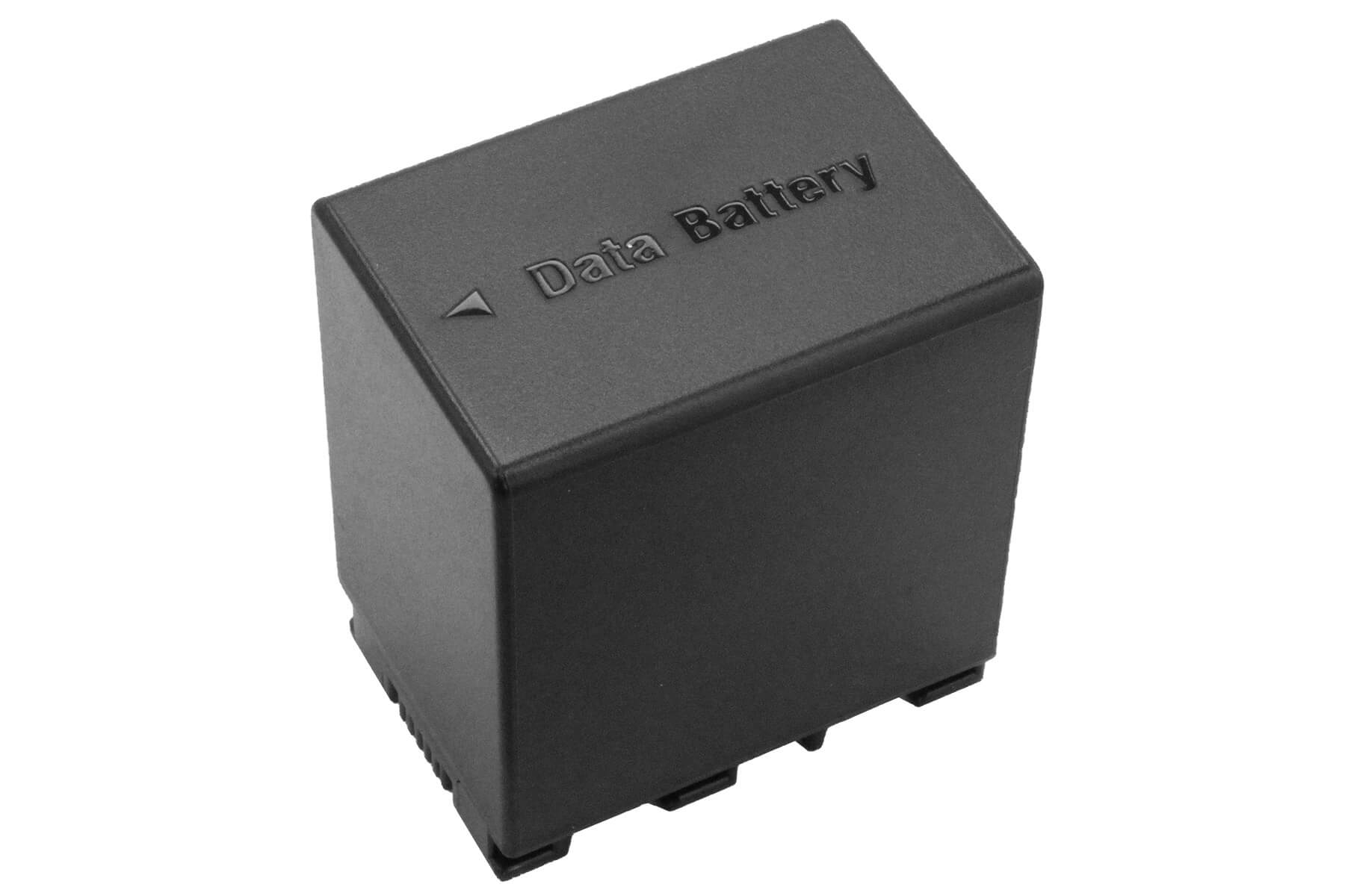 Ein schwarzes Batteriepack mit den Worten 'Data Battery' oben und weißem Hintergrund.