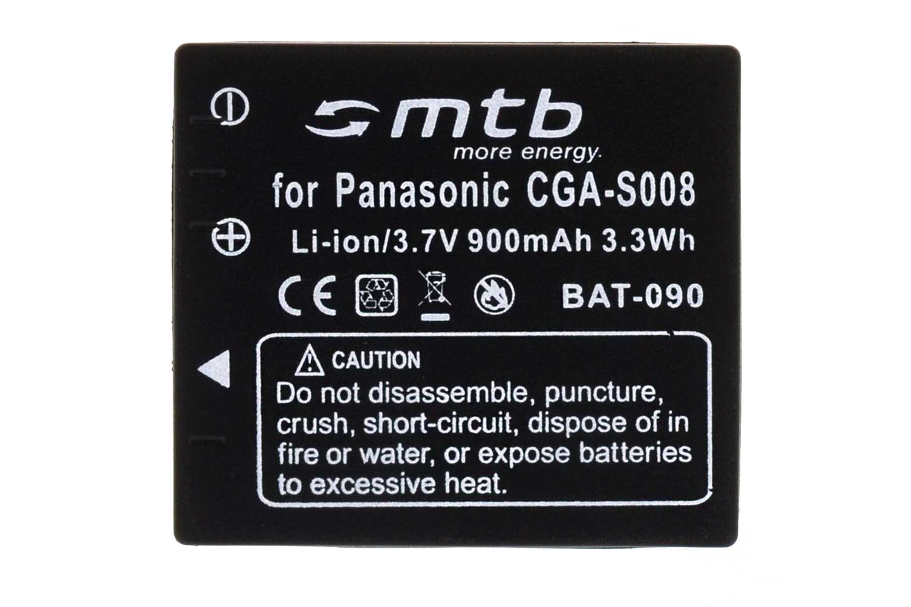 BAT-090 MTB 900 mAh Li-Ion, Akku, CGA-S008 ENERGY 2x MORE