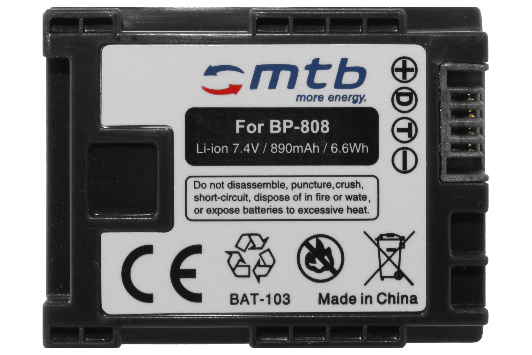 MORE BP-808 mAh MTB Akku, Li-Ion, BAT-103 2x 890 ENERGY