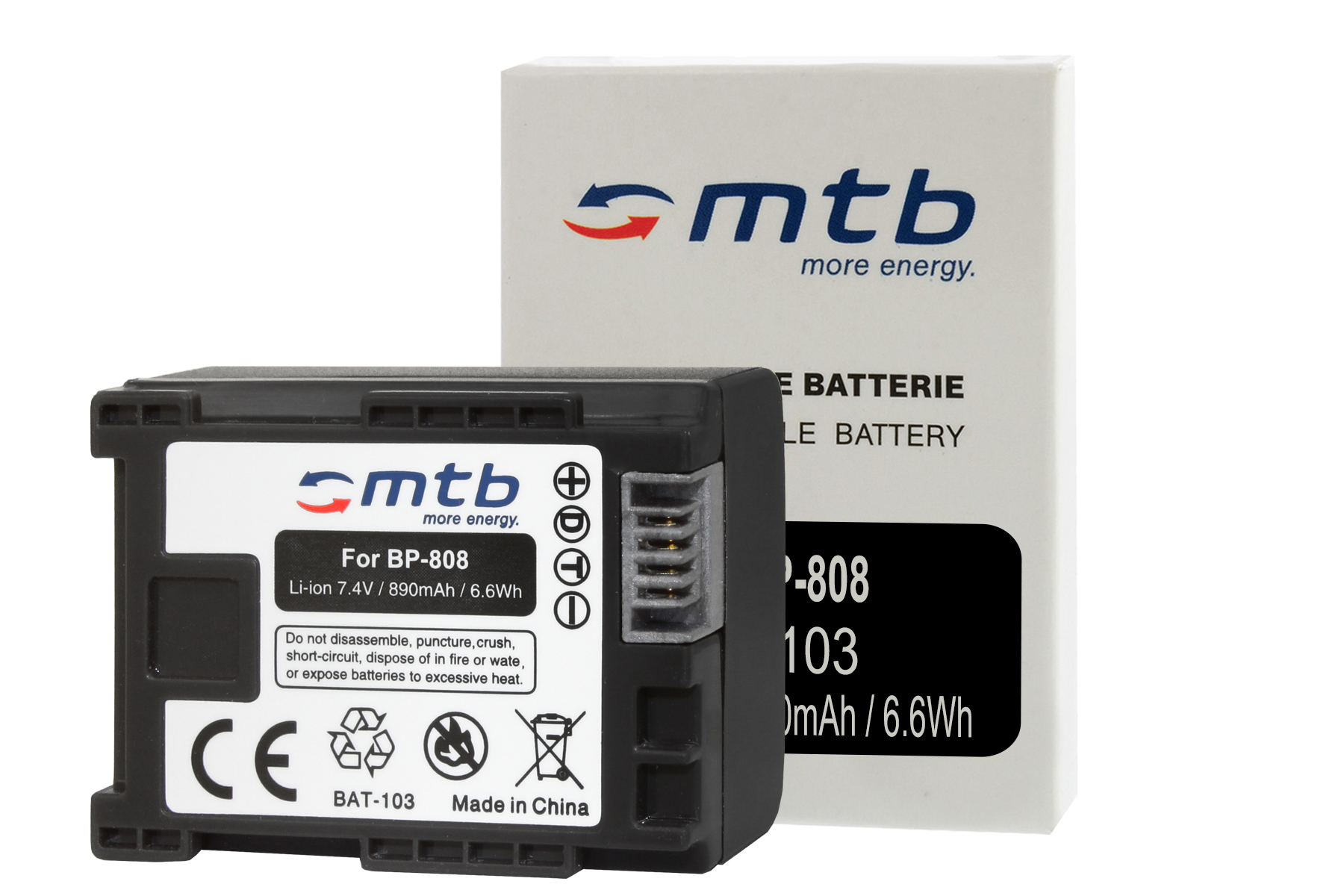MORE BP-808 mAh MTB Akku, Li-Ion, BAT-103 2x 890 ENERGY