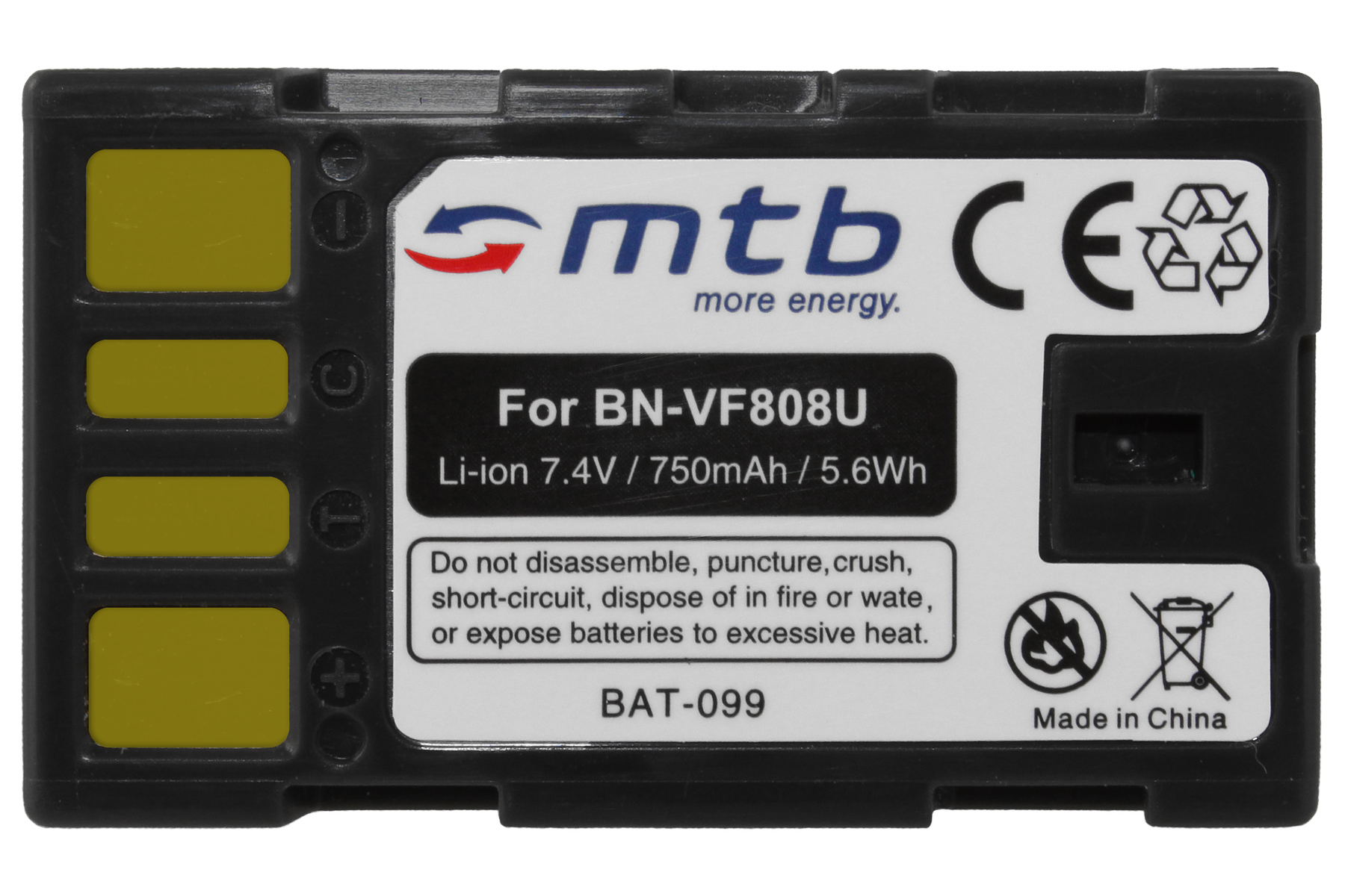 mAh 750 Li-Ion, BN-VF808 Akku, BAT-099 MTB ENERGY MORE