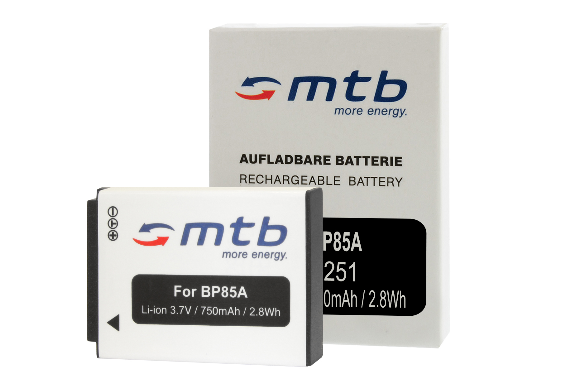 MTB 2x BP85A 750 BAT-251 ENERGY Akku, MORE mAh Li-Ion,