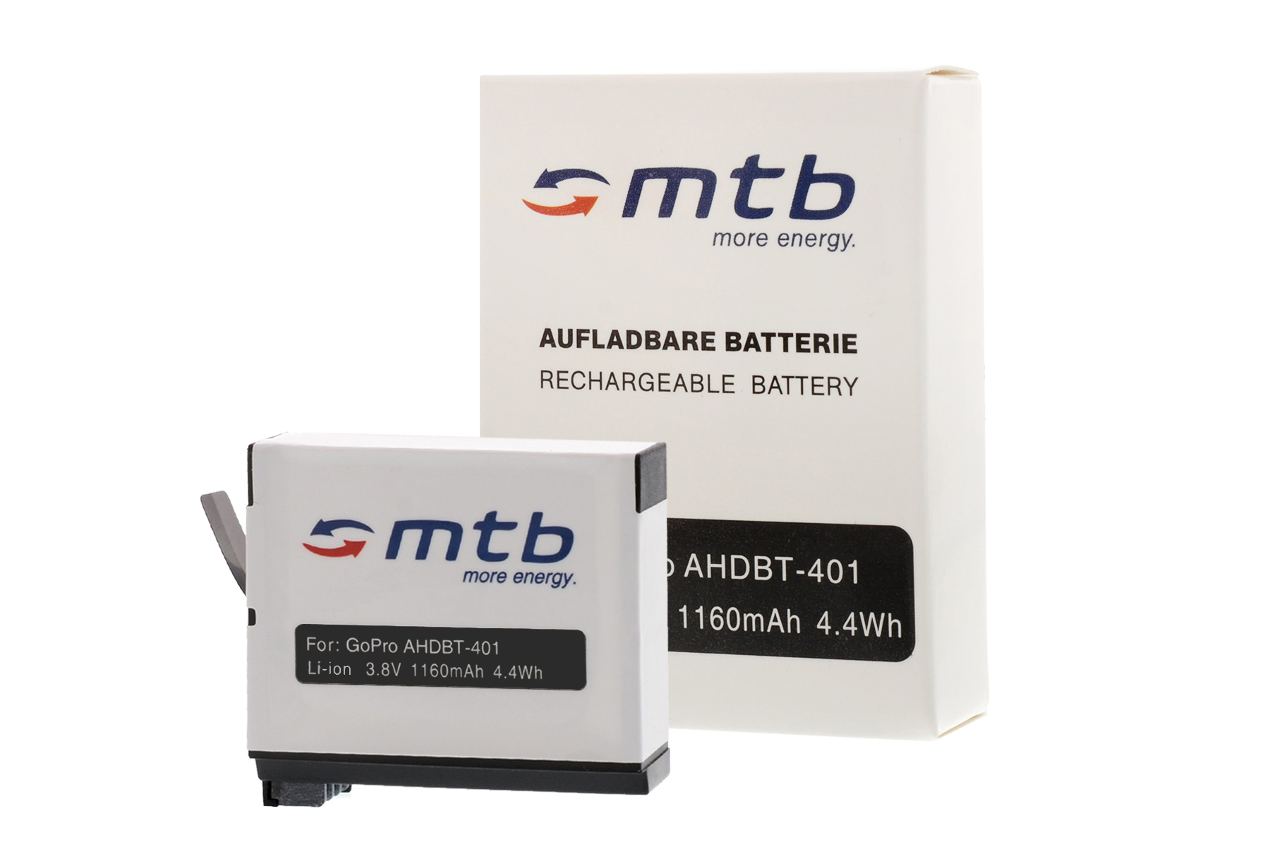 MTB AHDBT-401 MORE 2x Akku, ENERGY BAT-423 Li-Ion, 1160 mAh