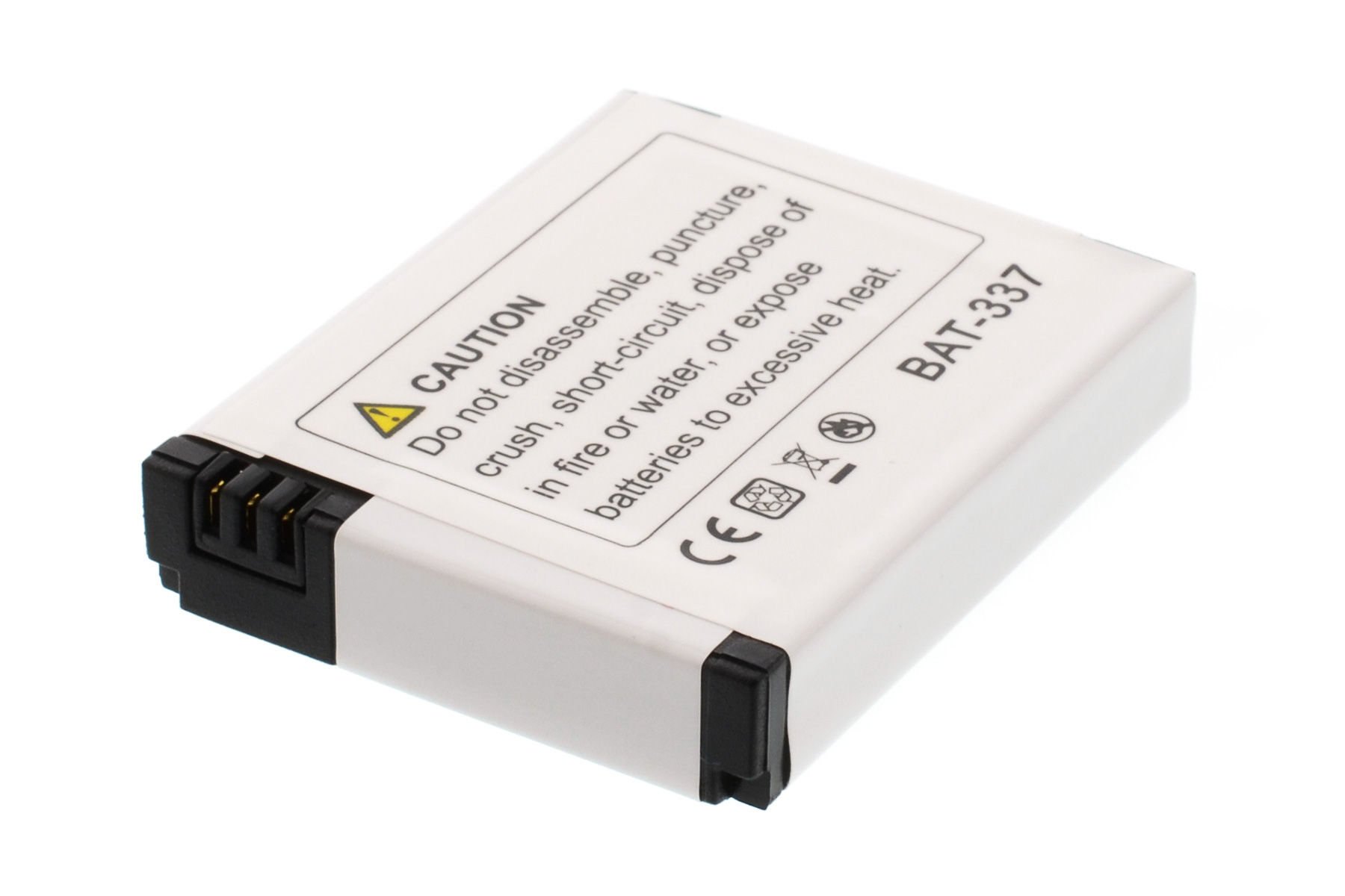 Weiße Batterie mit Warnhinweis und der Aufschrift "BAT-337".