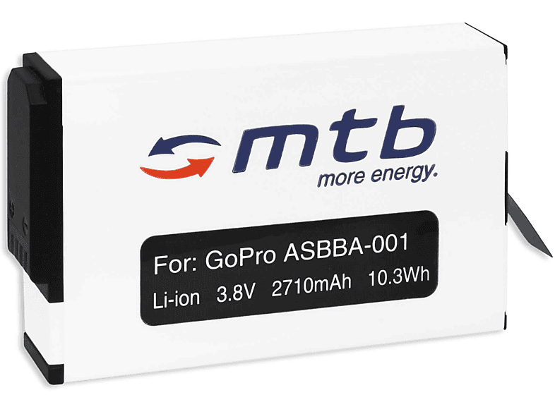 MTB MORE ENERGY Akku für GoPro Fusion ASBBA-001 Akku, Li-Ion, 2710 mAh ...