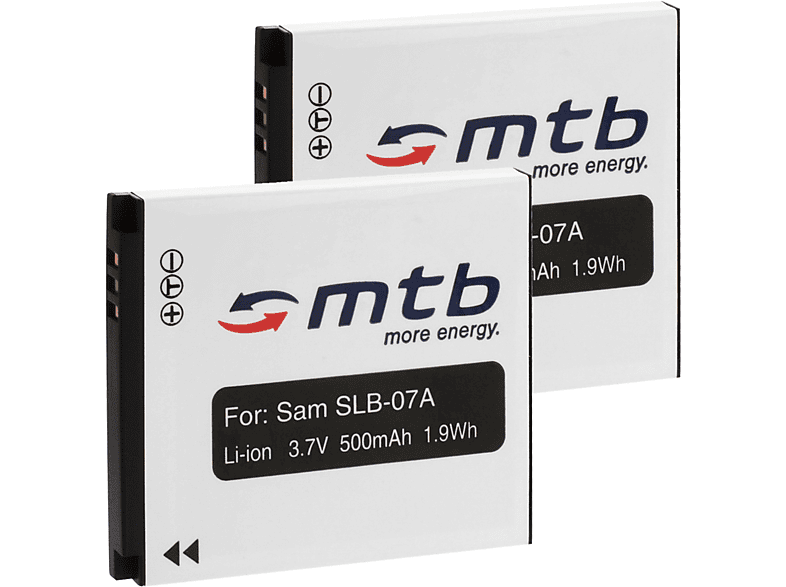 MTB MORE ENERGY 2x BAT-279 SLB-07A Akku, Li-Ion, 500 mAh