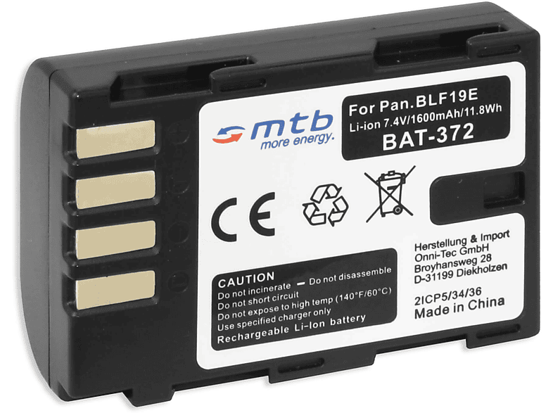 BAT-372 DMW-BLF19 Li-Ion, Akku, 1600 mAh MTB MORE ENERGY