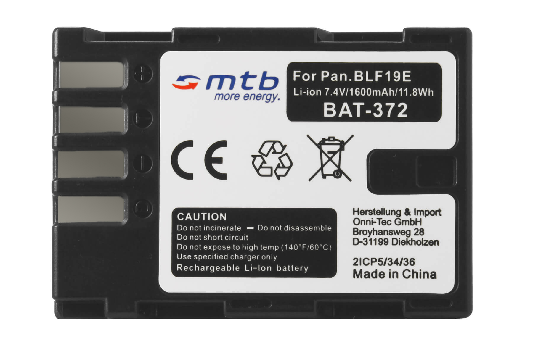 BAT-372 DMW-BLF19 Li-Ion, Akku, 1600 mAh MTB MORE ENERGY