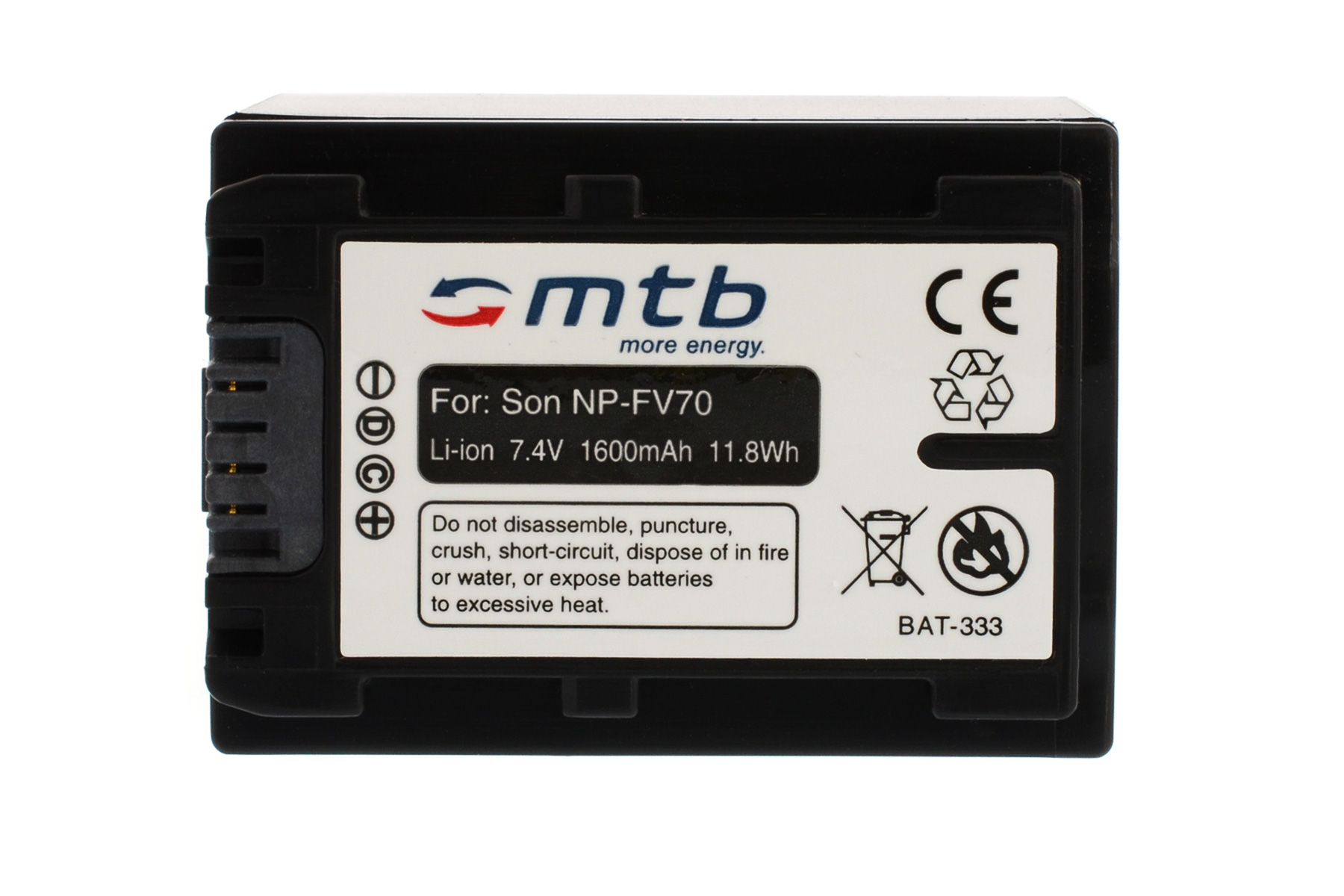 MTB MORE NP-FV70 ENERGY Akku, 2x mAh BAT-333 1600 Li-Ion