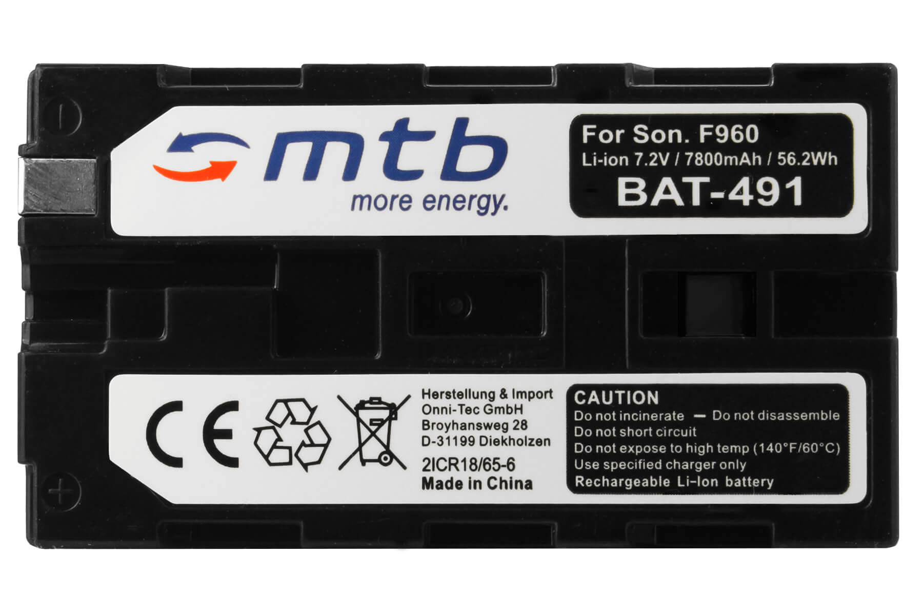 MTB MORE 7800 Akku, BAT-491 ENERGY Li-Ion, NP-F970 2x mAh