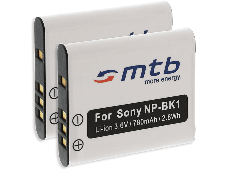 BAT-361 2x MORE mAh MTB Akku, NP-BK1 Li-Ion, ENERGY 780