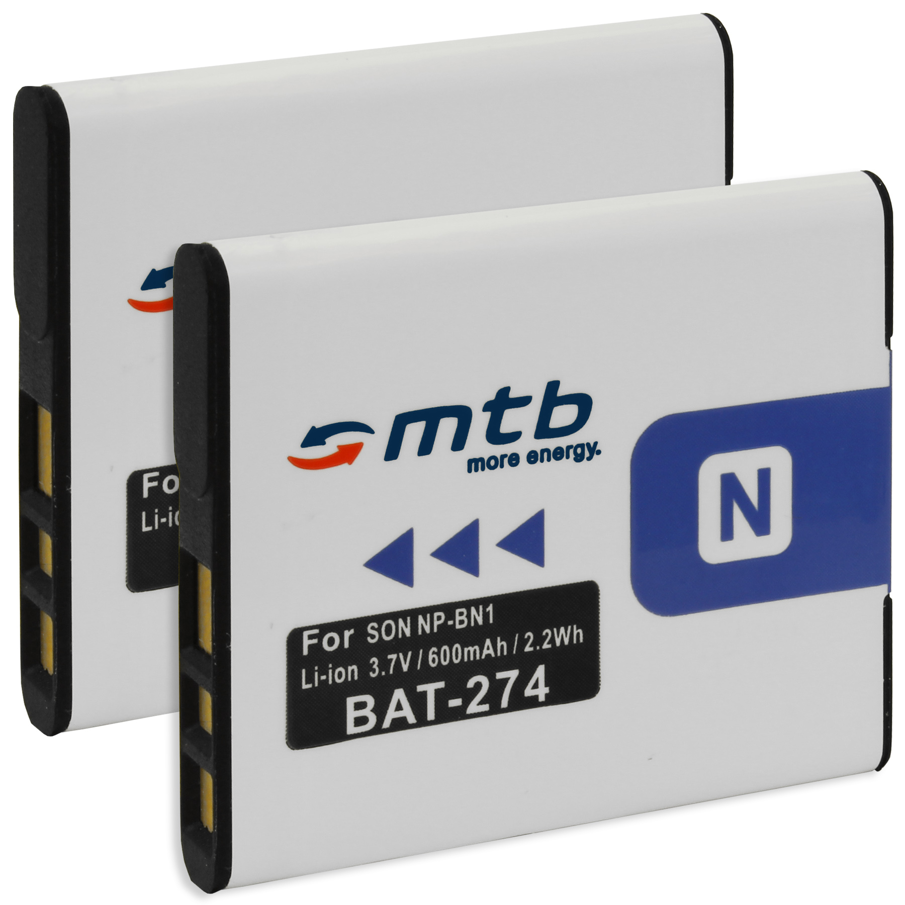 NP-BN1 mAh ENERGY Akku, Li-Ion, MORE 2x 600 BAT-274 MTB