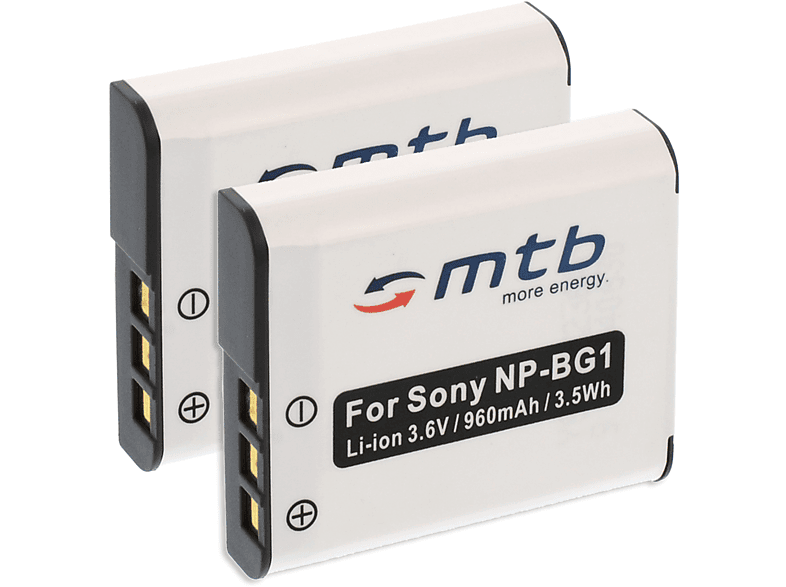 2x NP-BG1 ENERGY BAT-069 960 MTB Li-Ion, mAh Akku, MORE
