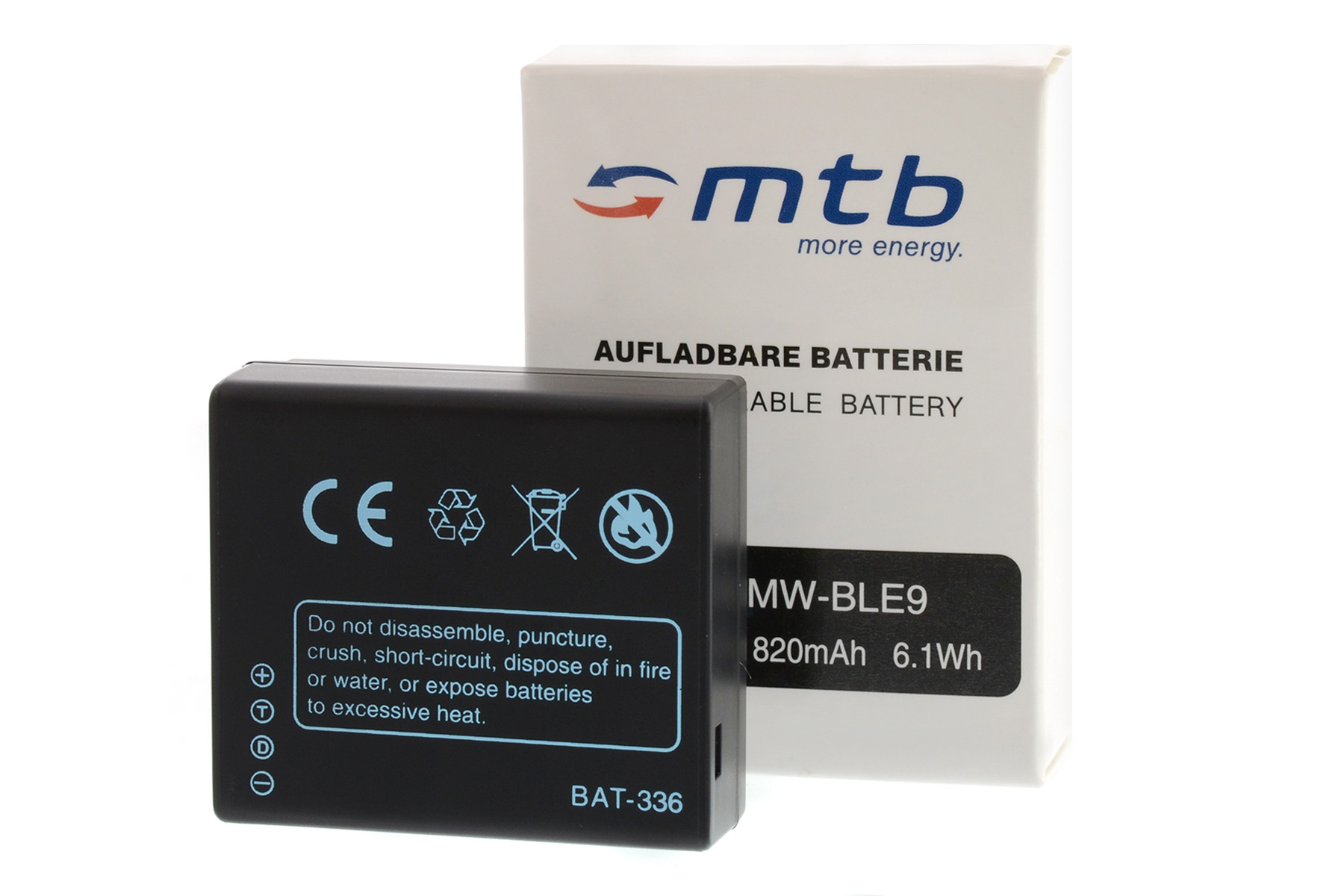 MTB ENERGY 2x Li-Ion, MORE mAh 820 Akku, DMW-BLE9 BAT-336