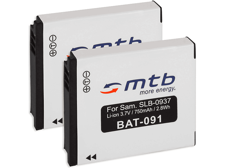 MTB MORE ENERGY 2x BAT-091 SLB-0937 Akku, Li-Ion, 750 mAh