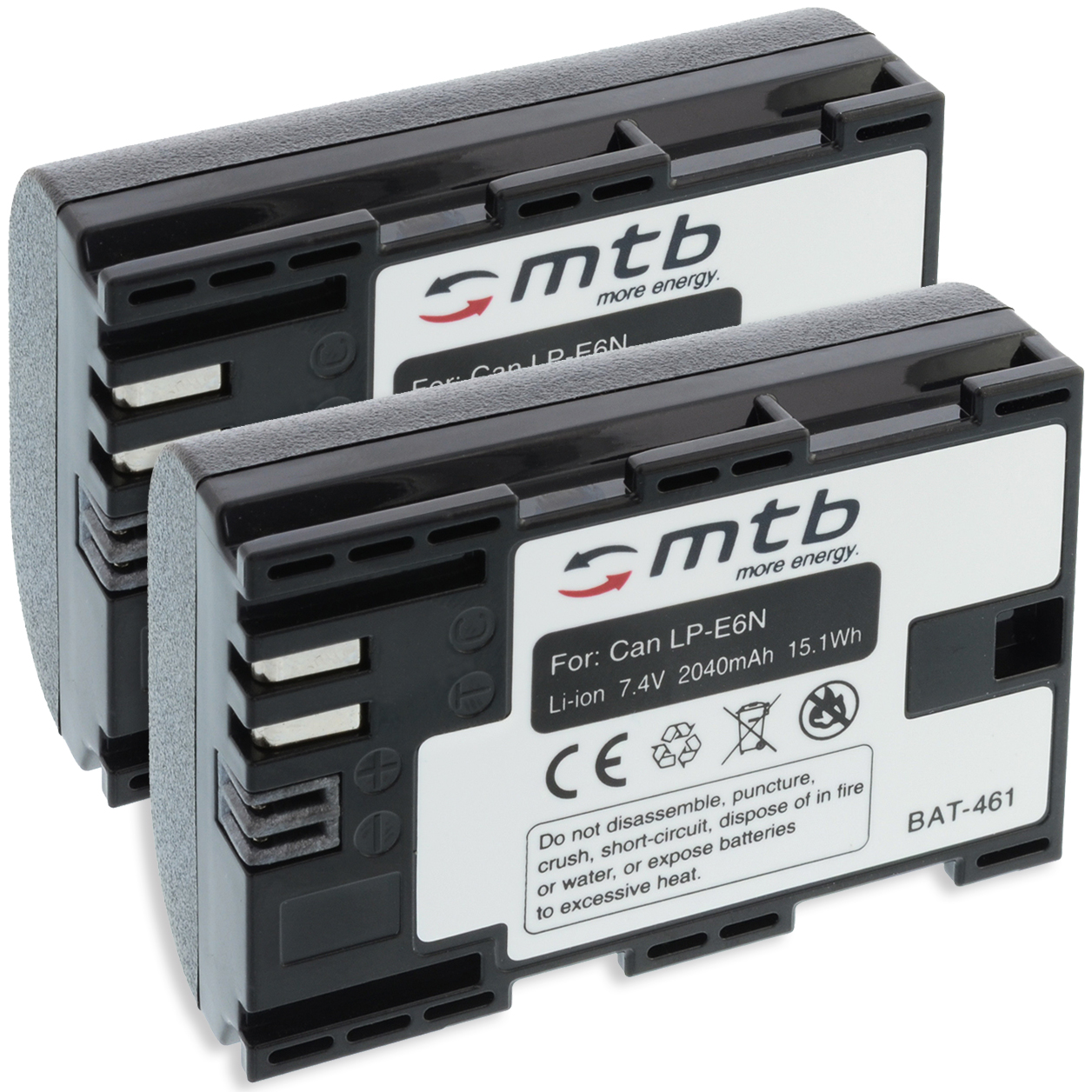 MTB mAh MORE 2x LP-E6N 2040 Akku, ENERGY Li-Ion, BAT-461