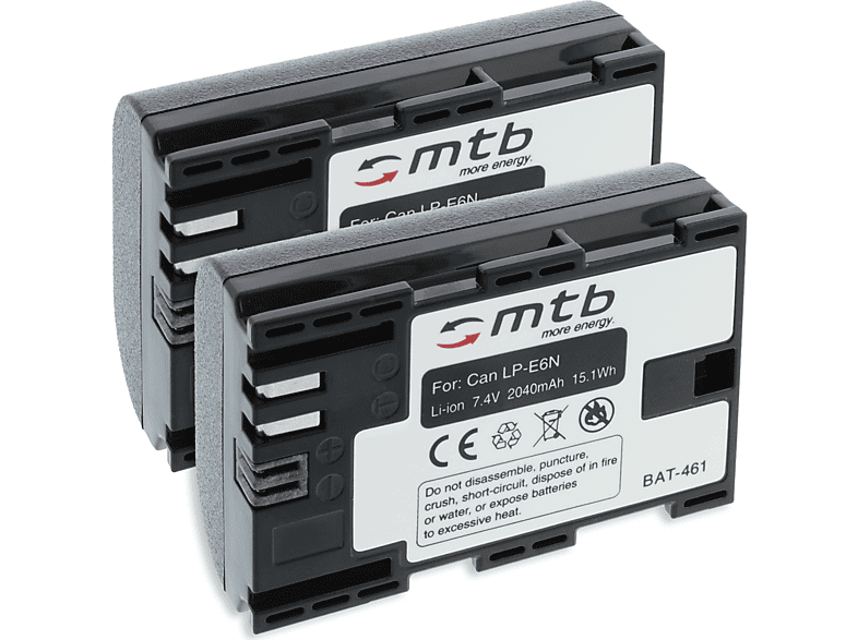 MTB mAh MORE 2x LP-E6N 2040 Akku, ENERGY Li-Ion, BAT-461