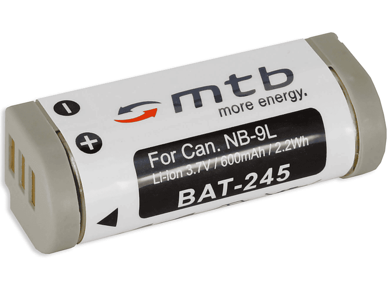 BAT-245 mAh MORE ENERGY MTB Li-Ion, NB-9L 600 Akku,
