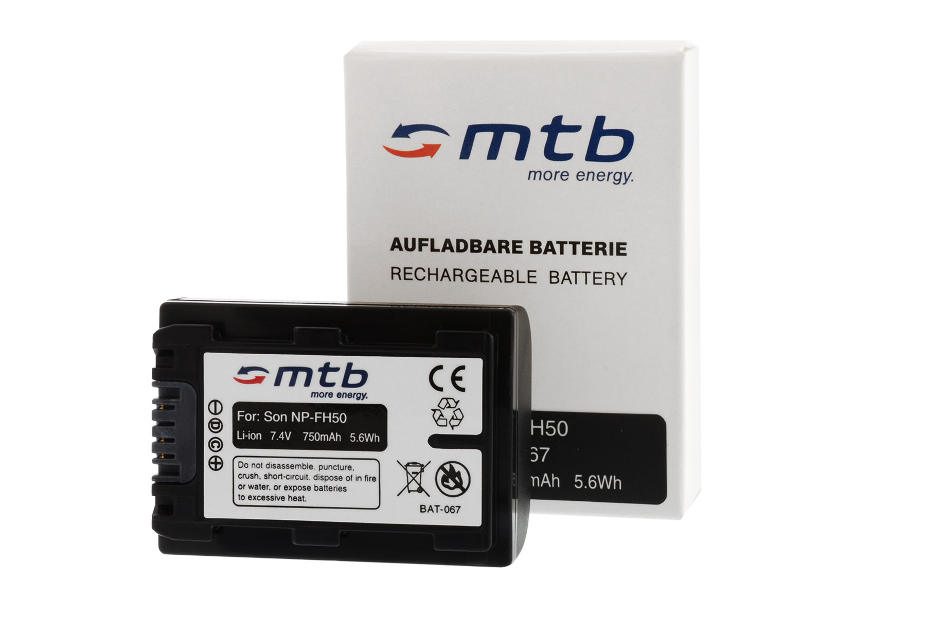 MTB MORE ENERGY 2x BAT-067 Li-Ion, NP-FP50 750 mAh Akku