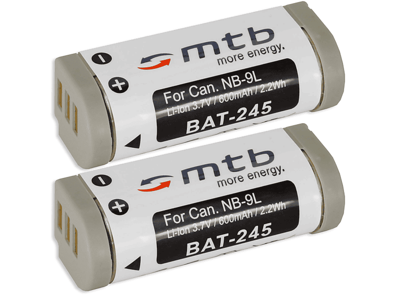 MTB MORE ENERGY 2x BAT-245 NB-9L Akku, Li-Ion, 600 mAh