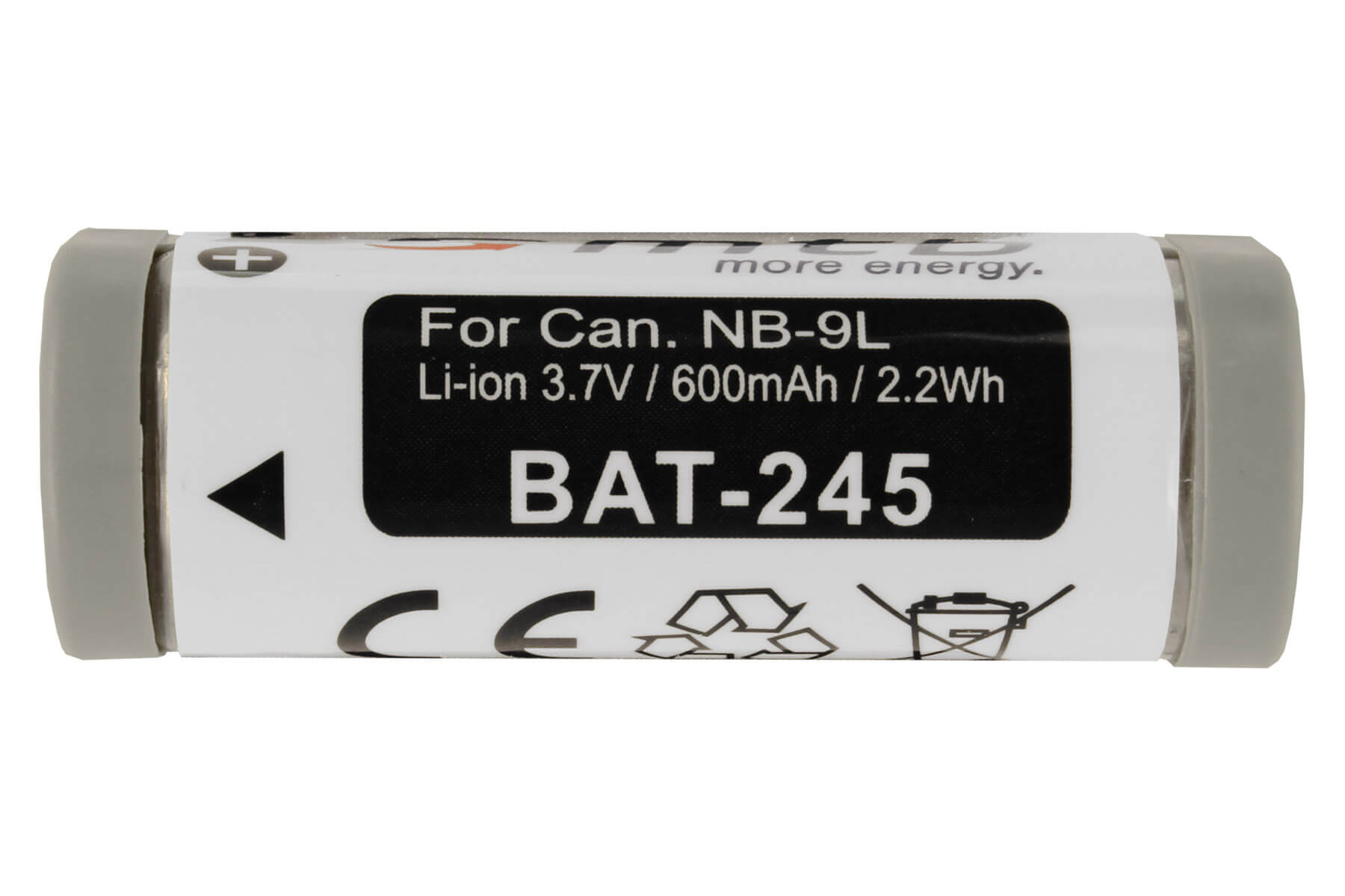 MORE Akku, mAh NB-9L 2x ENERGY BAT-245 600 MTB Li-Ion,