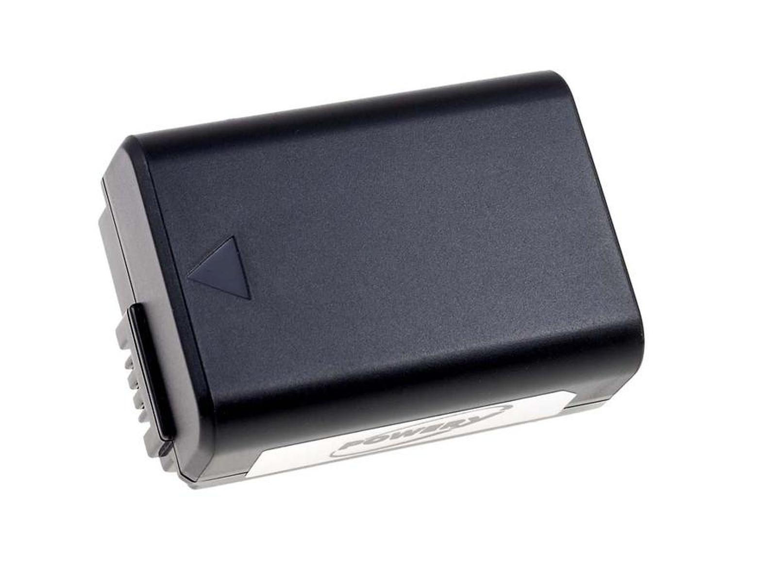 Eine schwarze Batterie mit weißem Etikett und Text. Sie ist mit Powery beschriftet.