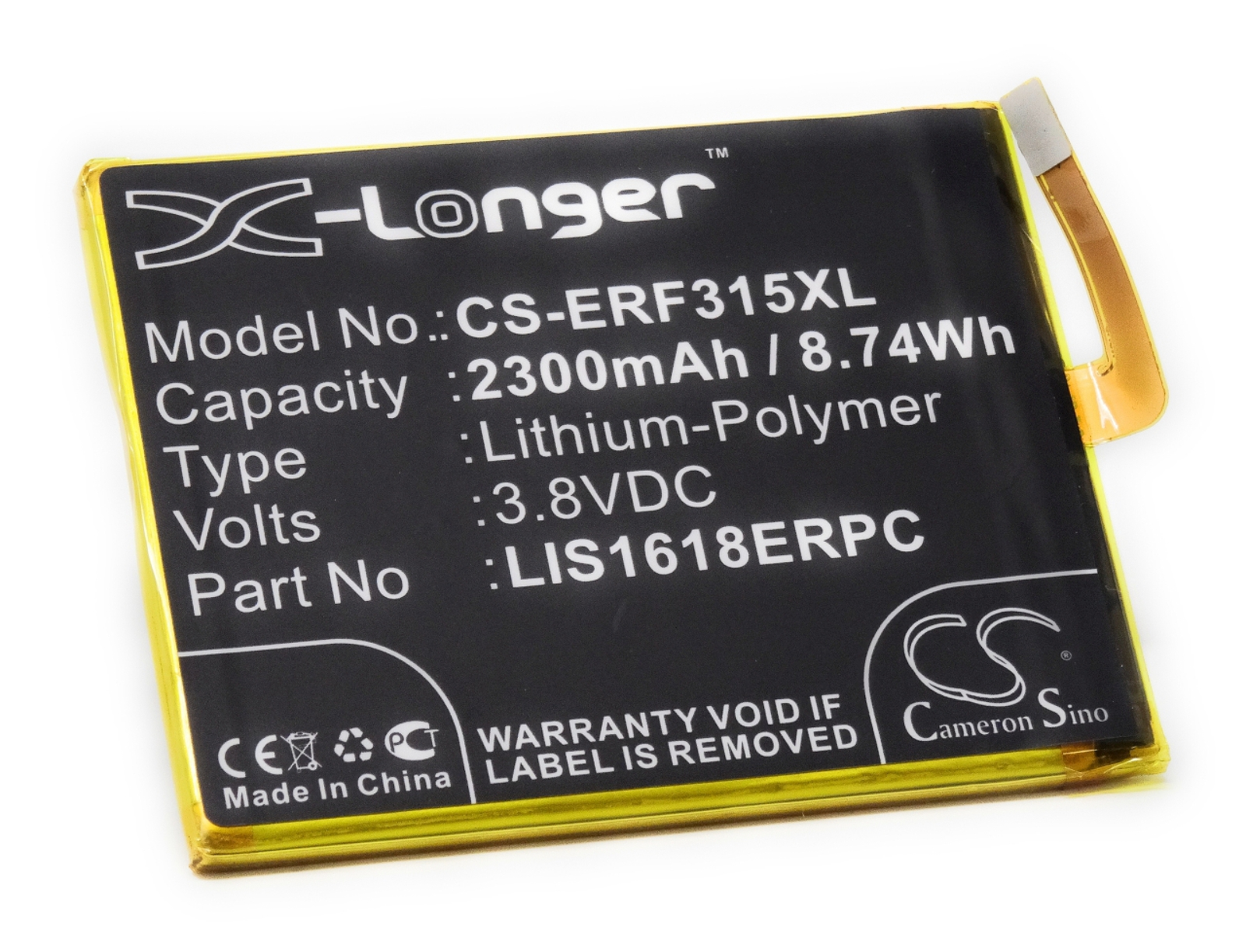 Typ Li-Polymer für 3.8 LIS1618ERPC Akku, Sony Akku Volt, POWERY 2300mAh