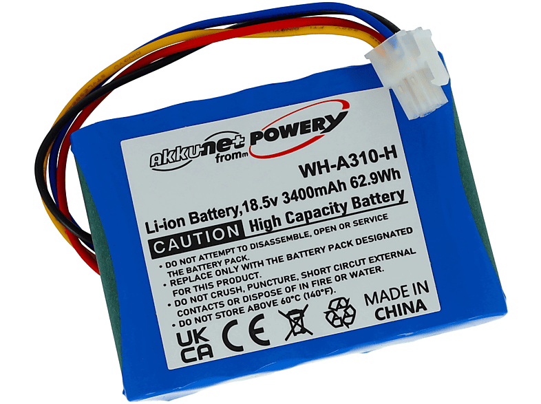 POWERY XXL-Akku Volt, f. Akku, Li-Ion 18.5 Gardena Sileno+ 3400mAh