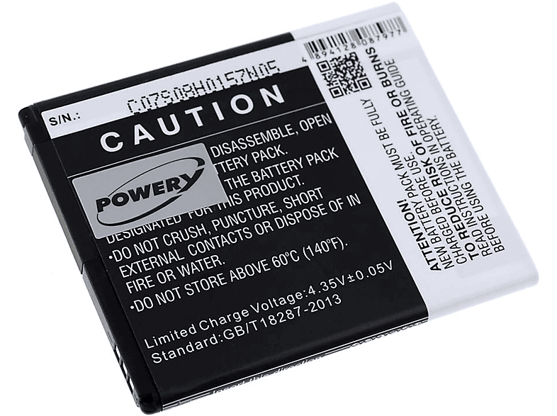 1500mAh Li-Ion POWERY Volt, für Mini 3.8 Akku ZTE Blade Q Akku,