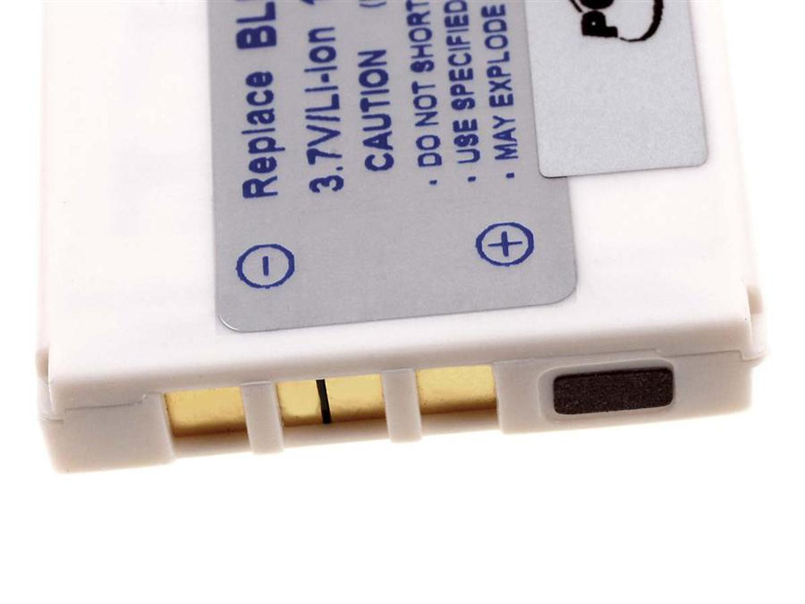 Batería rectangular blanca con texto y un símbolo de más y menos. Aislada sobre blanco.