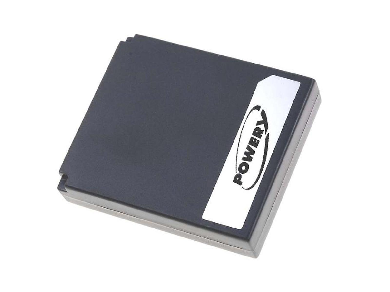 Paquete de baterías negro con etiqueta POWERY blanca, vista superior.