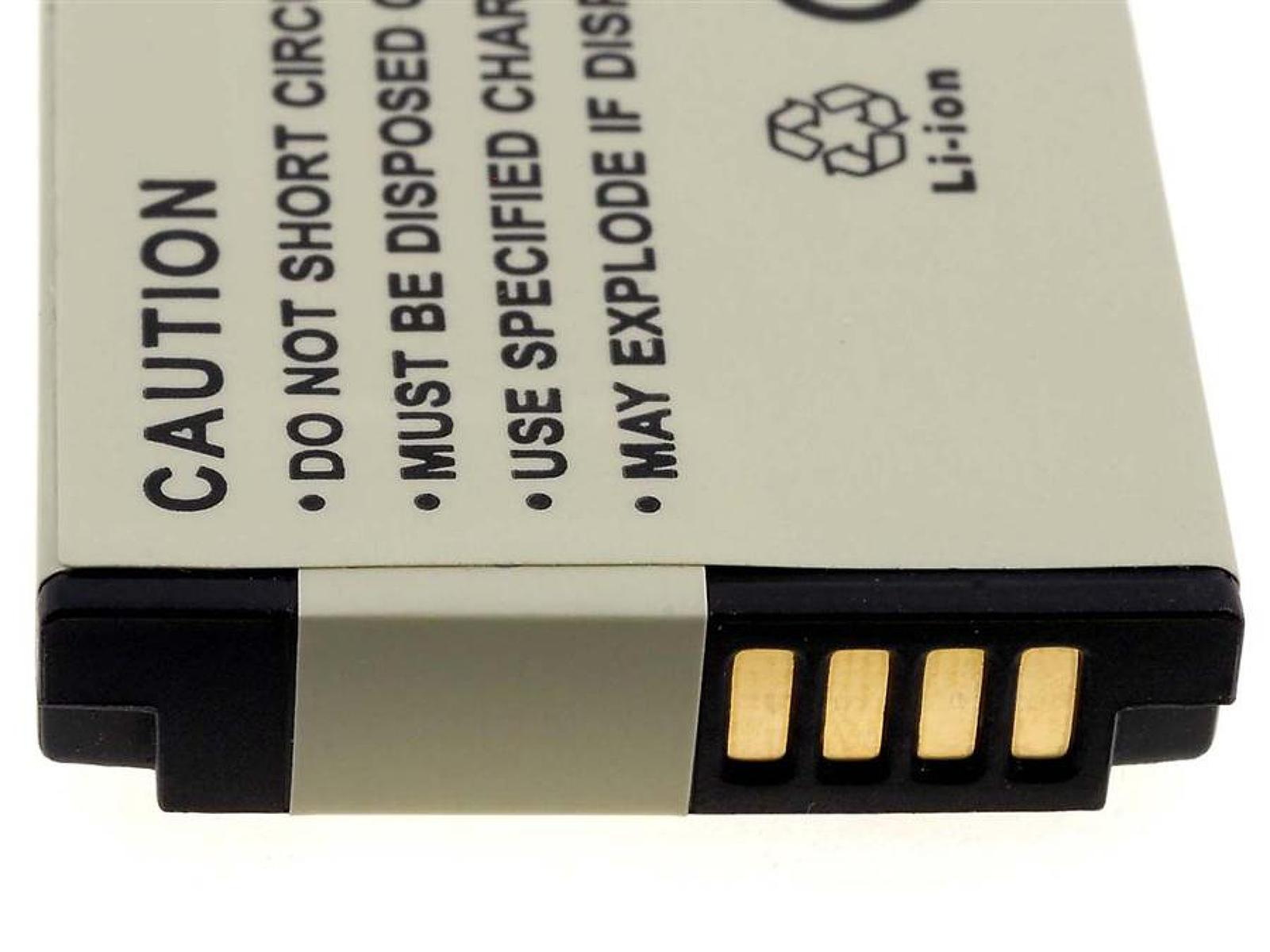 Una batería con un conector y texto de advertencia. El conector tiene cuatro pines dorados.
