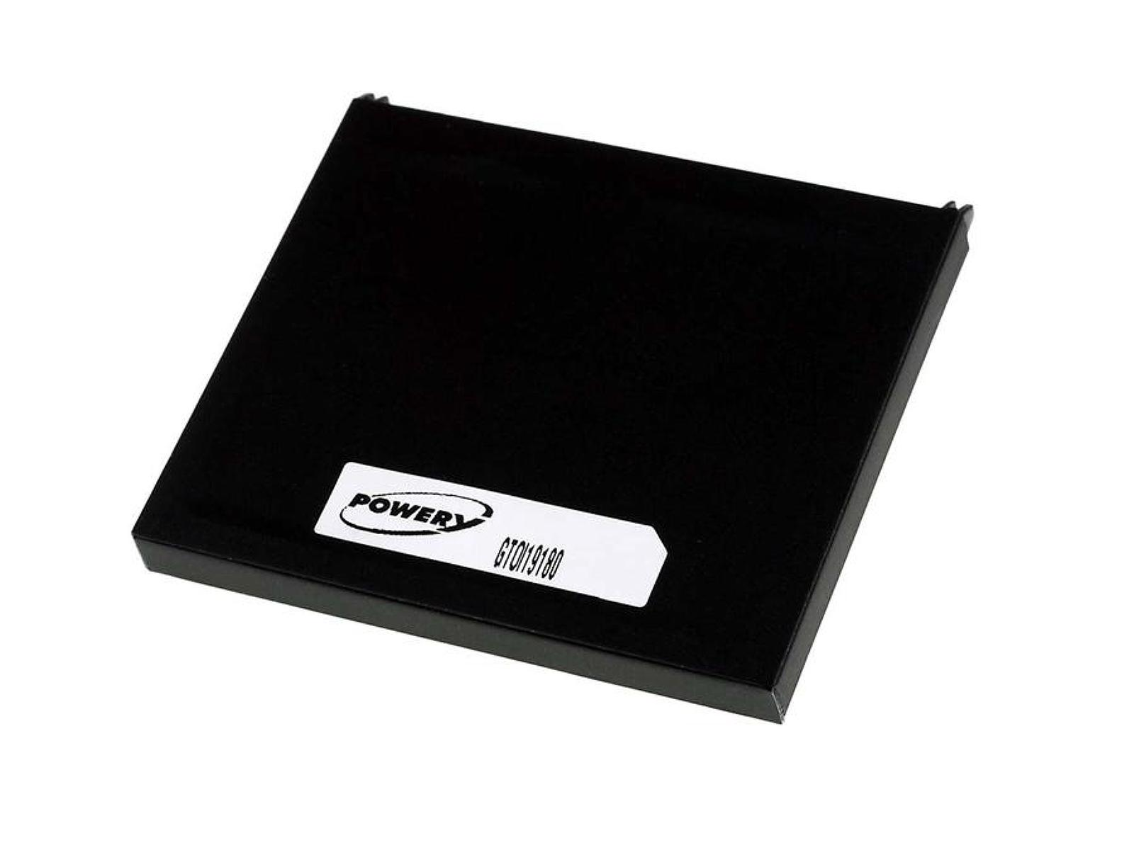 Caja de producto rectangular negra con una etiqueta blanca. La etiqueta tiene el logotipo y el texto de POWERY.