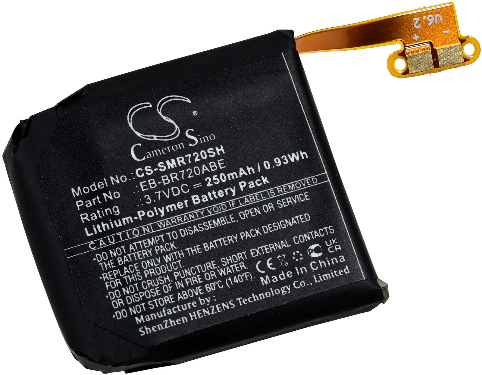 Akku für SM-R720 Samsung 3.7 Li-Polymer Volt, POWERY Akku, 250mAh