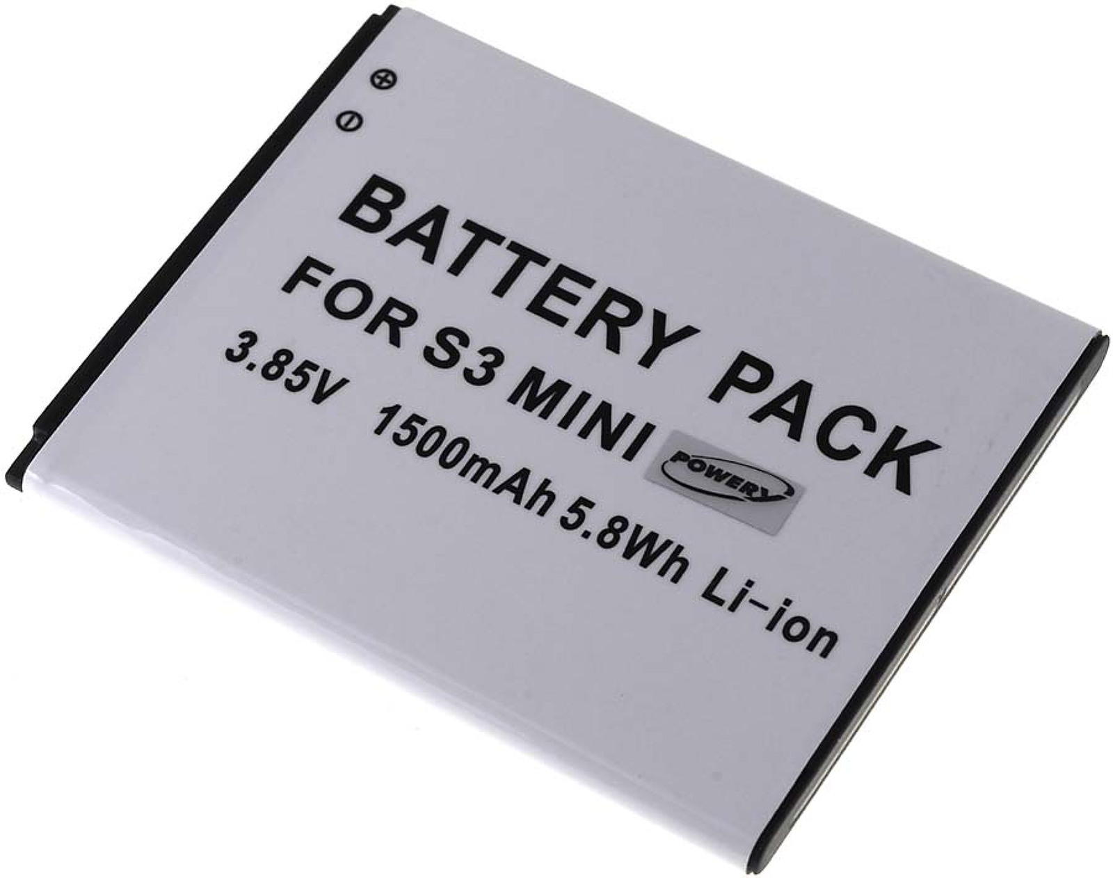 1500mAh Akku, Li-Ion EBF1M7FLU für Typ POWERY Volt, Samsung 3.8 Akku
