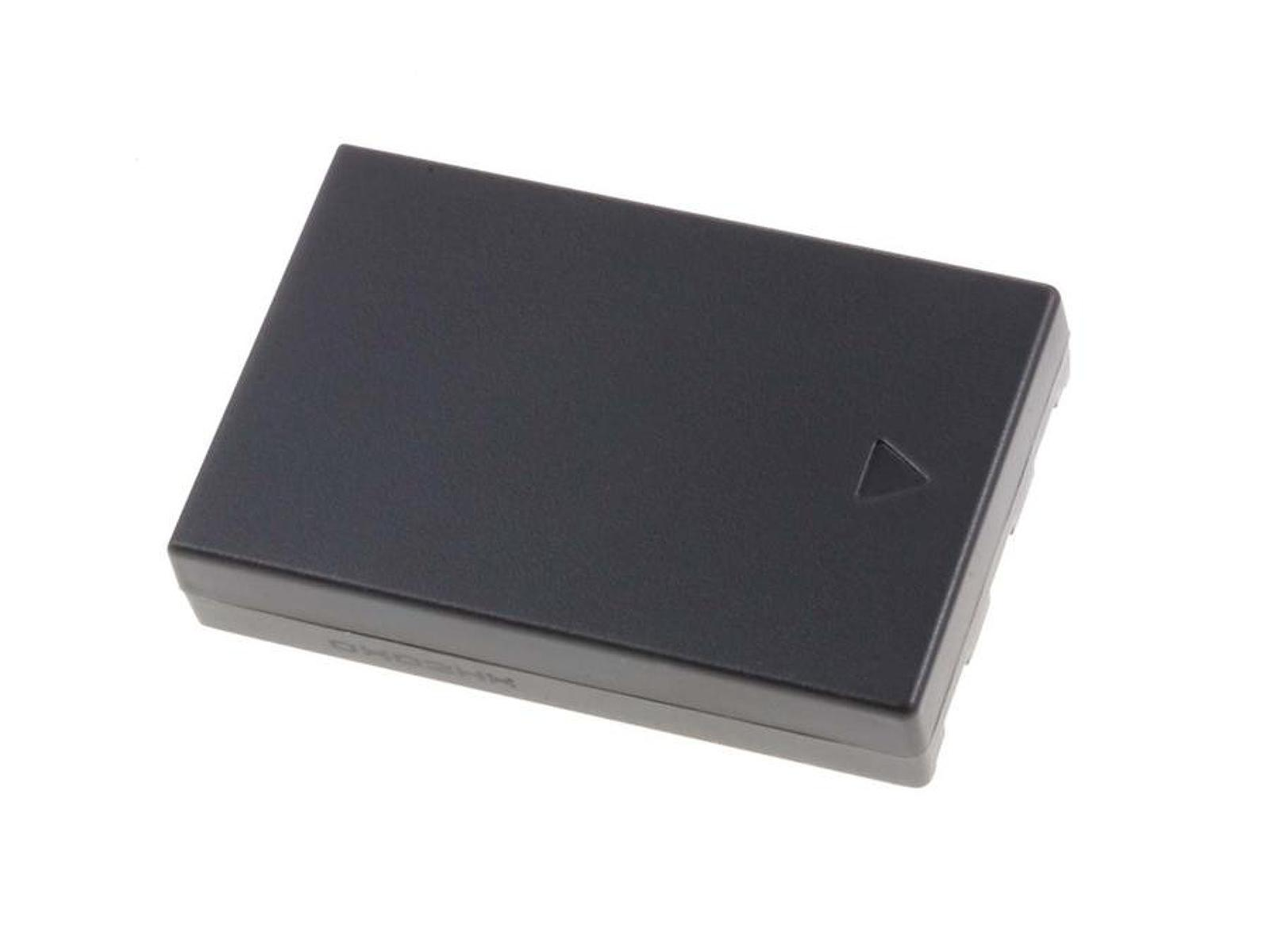 Batería negra con una marca triangular. Forma rectangular. Aislada sobre fondo blanco.