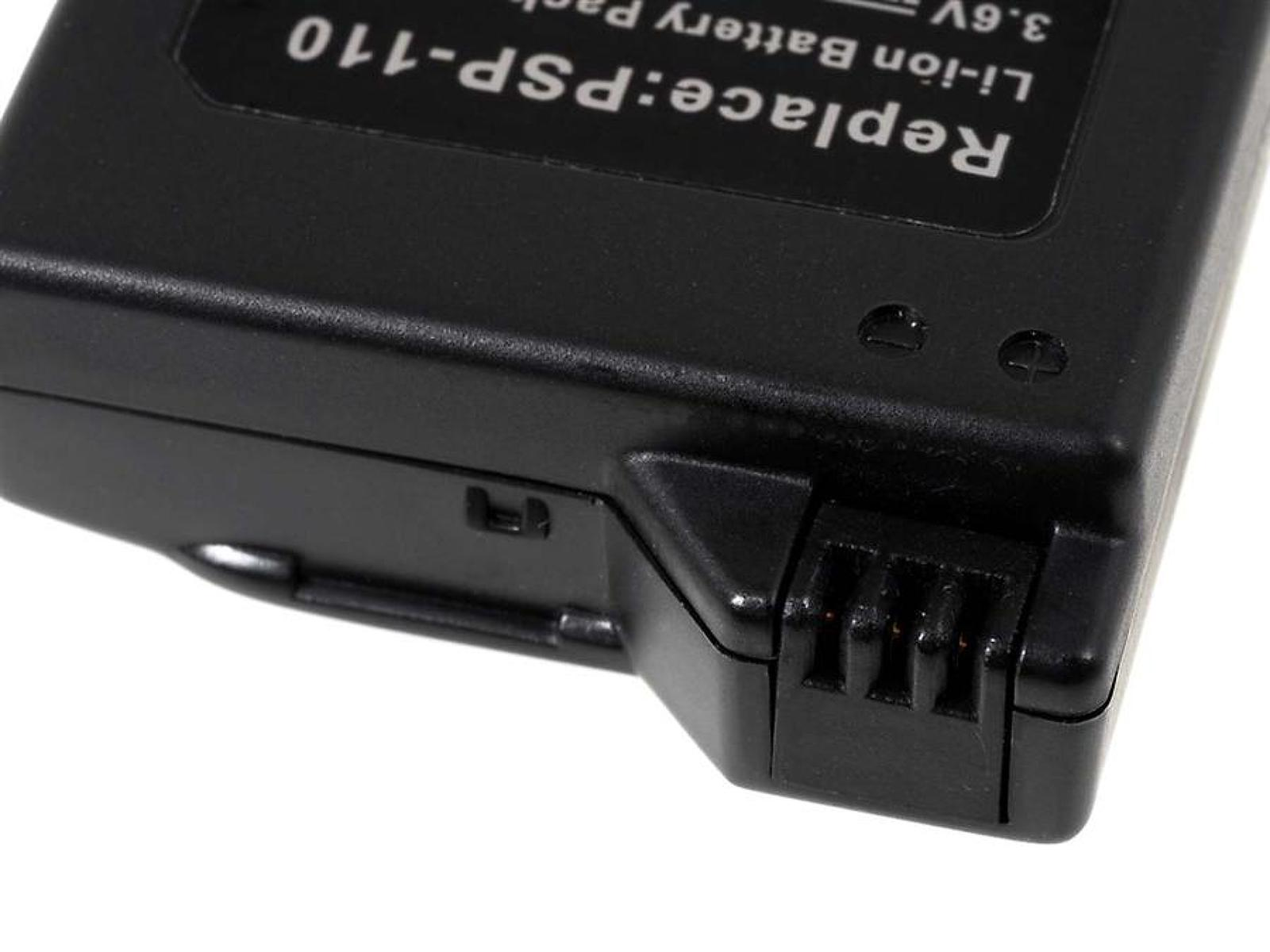 Schwarze Batteriepack-Ecke mit Anschluss und Text.