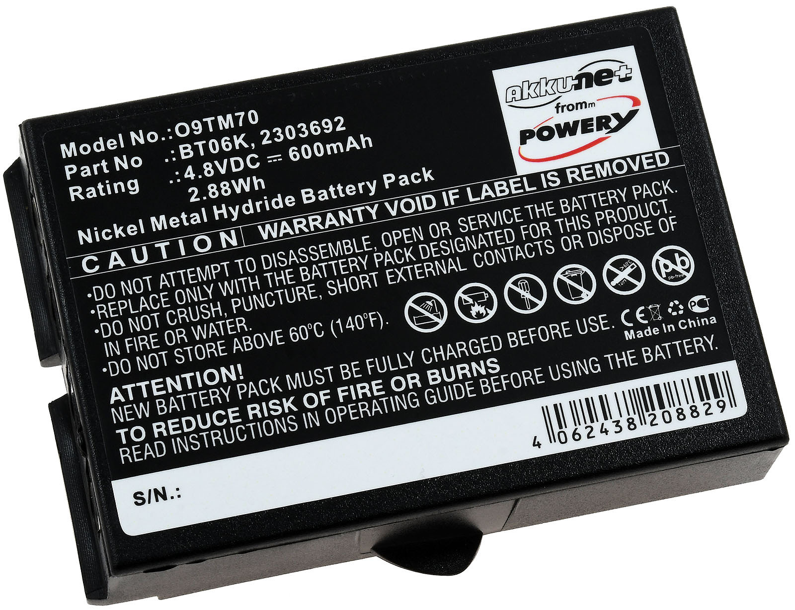 Ikusi Akku 4.8 ATEX 2 Akku, POWERY Volt, für 600mAh T70 NiMH