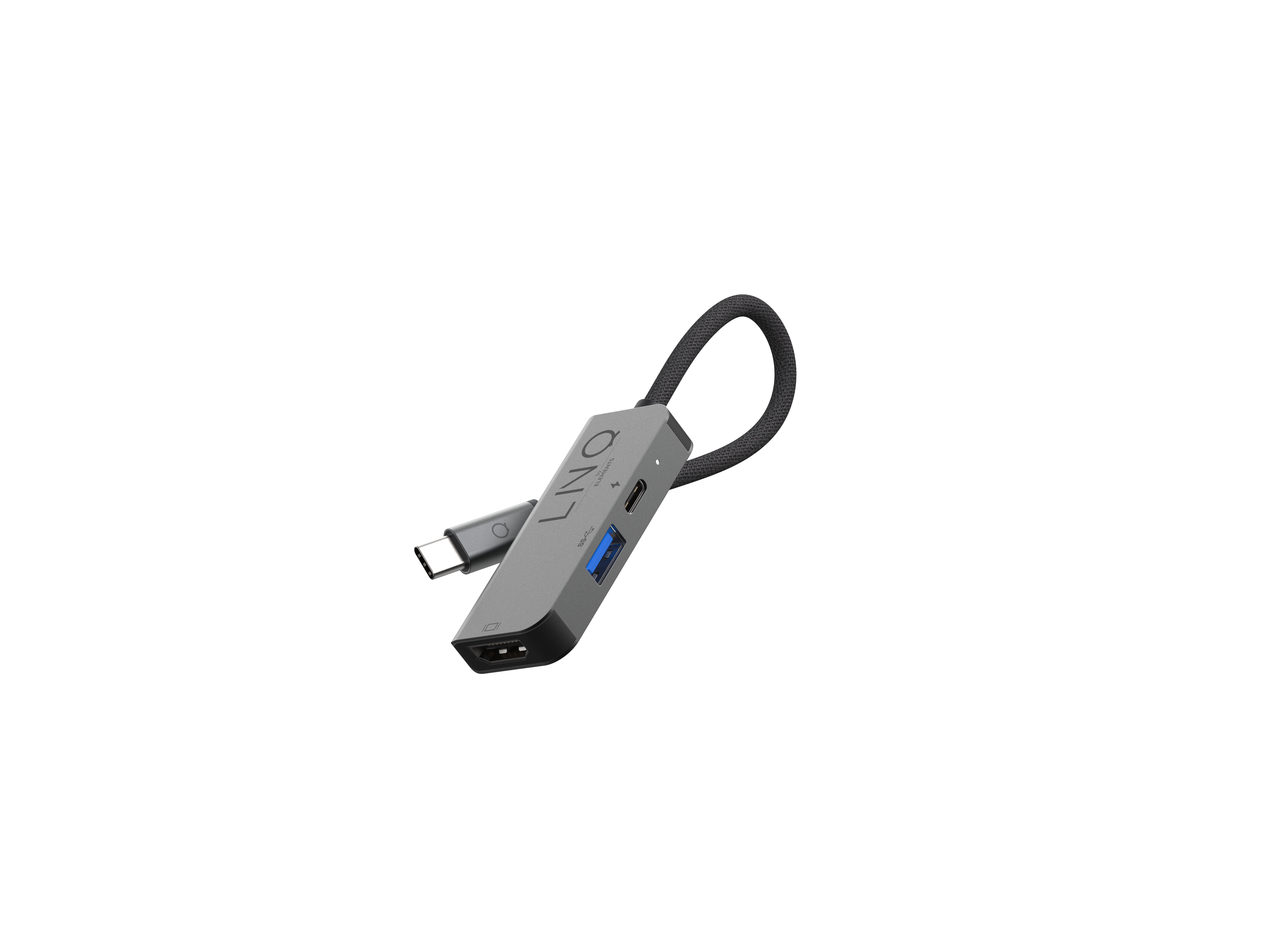 LINQ USB-C Grey Hub, Black, 3-in-1,