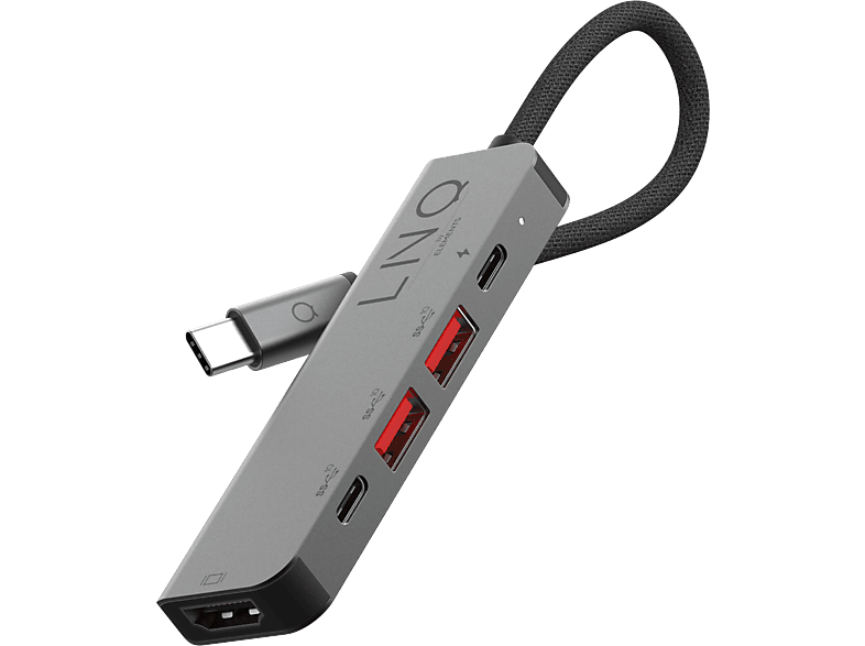 Grey 5in1 USB-C Pro, LINQ Black, Hub,