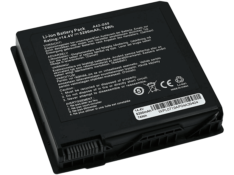 POWERY Akku für Asus G55VM-ES71 Li-Ion Akku, 14.4 Volt, 5200mAh