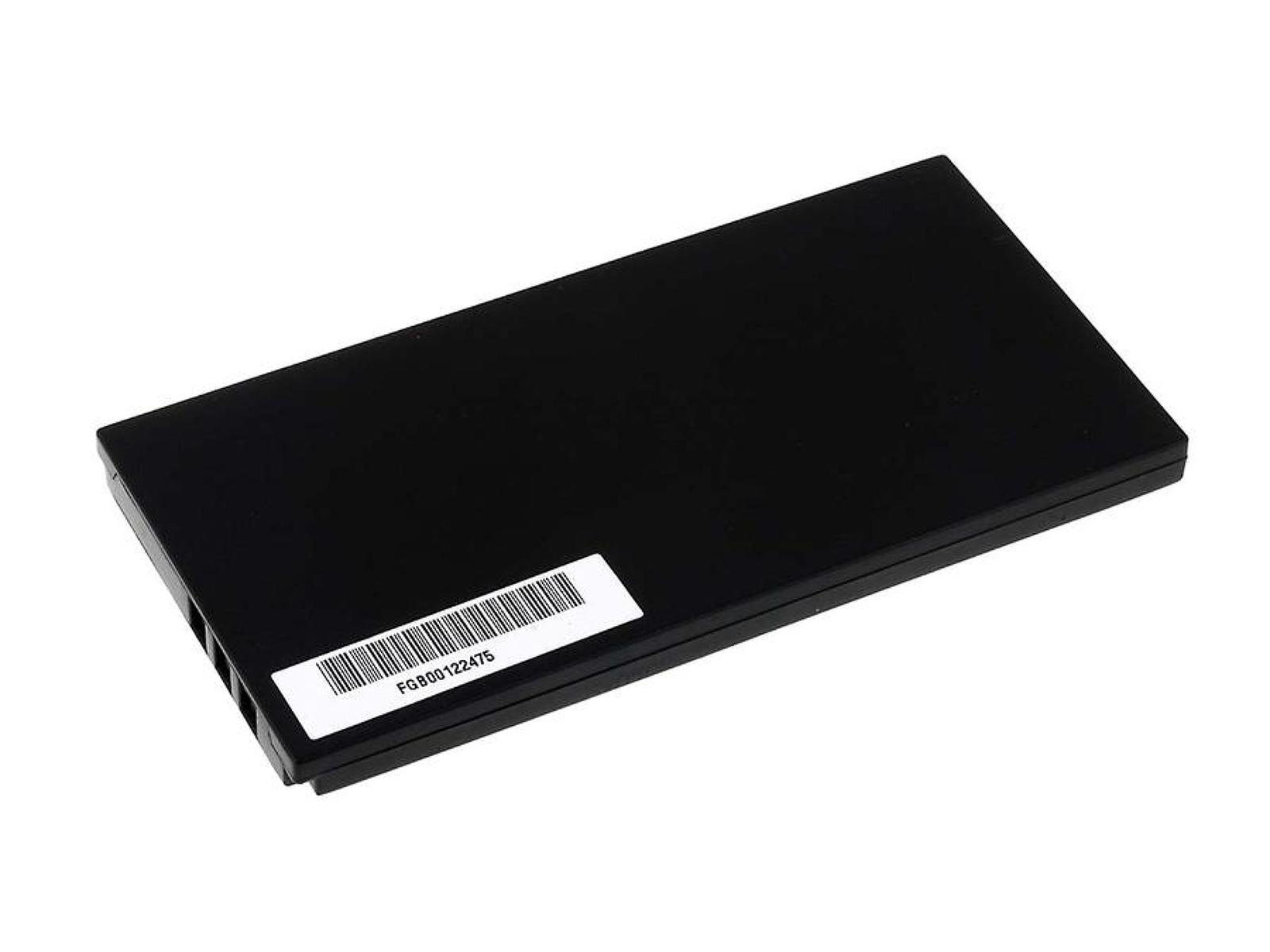 Batería negra, rectangular con etiqueta blanca y código de barras, sobre fondo blanco.