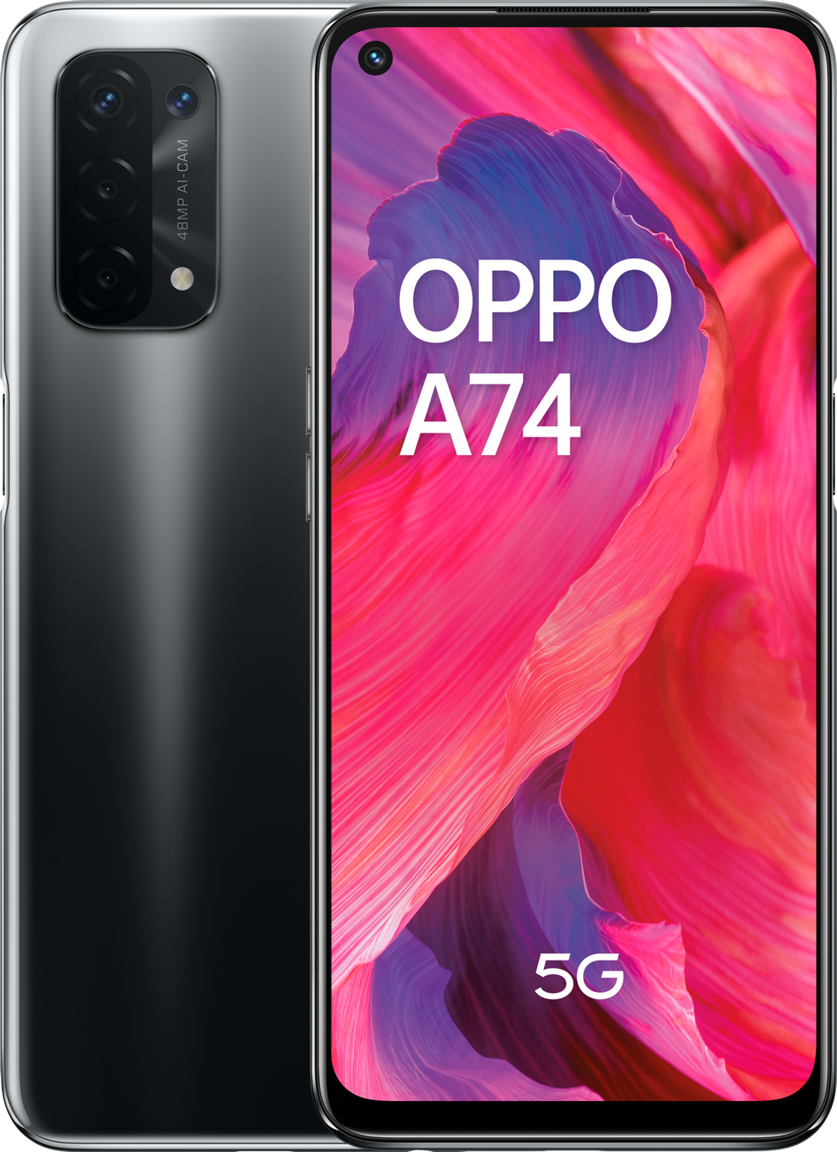 Móvil - A74 5G OPPO, Negro, 128 GB, 6 GB, 6,49 ", QUALCOMM Snapdragon 480 5G