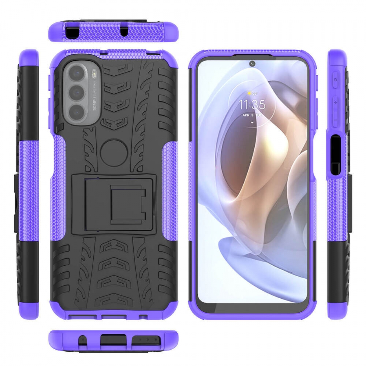 CASEONLINE 2i1, Backcover, Motorola, Moto G41, Violett