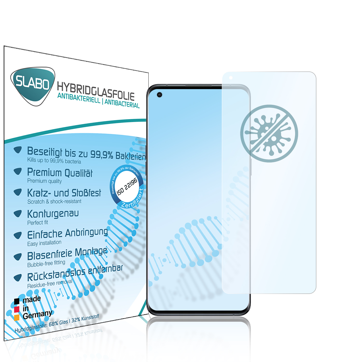 SLABO antibakteriell flexibles Hybridglas Displayschutz(für OPPO X5 Pro) Find